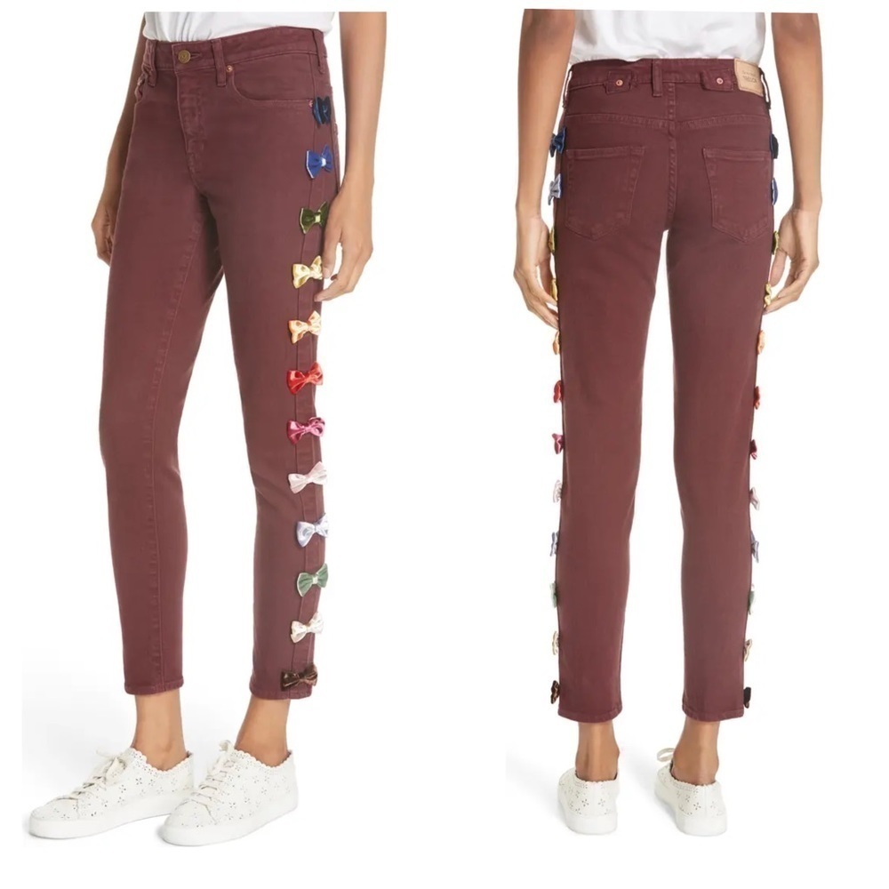 TU ES MON TRÉSOR Velvet Side Bow Jeans 26